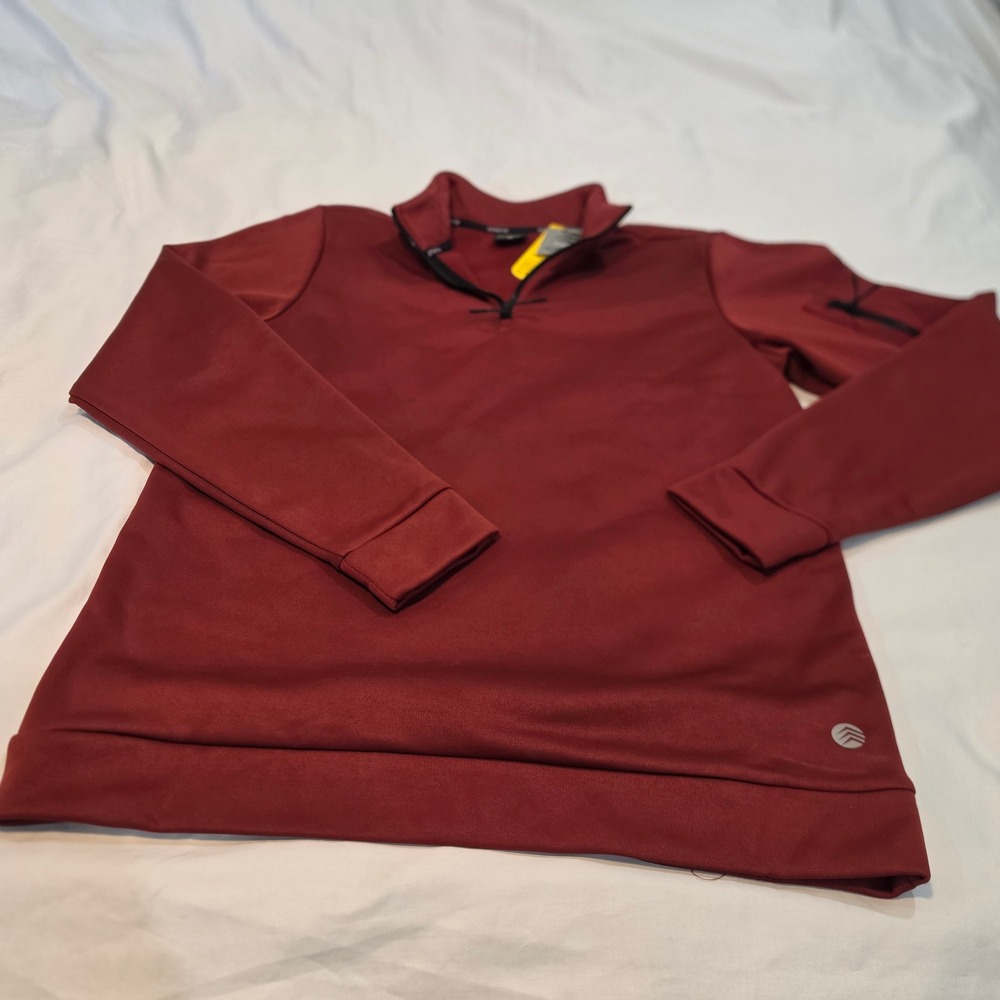 Solaris Active Quarter Zip Pullover Mens Medium Burgundy NEW Sol Fleece 1